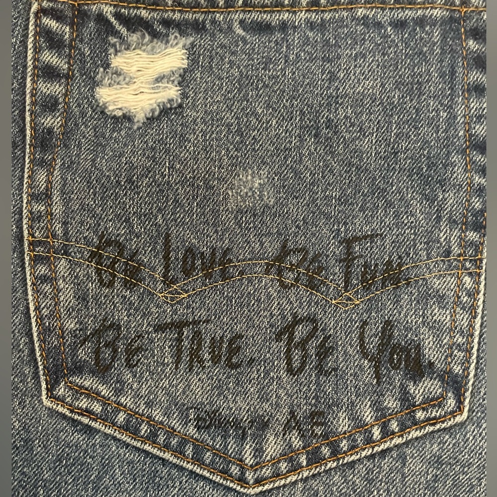 AE DISNEY MICKEY MOUSE Distress Slim Jeans DONALD DUCK GOOFY PLUTO Unisex 32X34 - Picture 9 of 16
